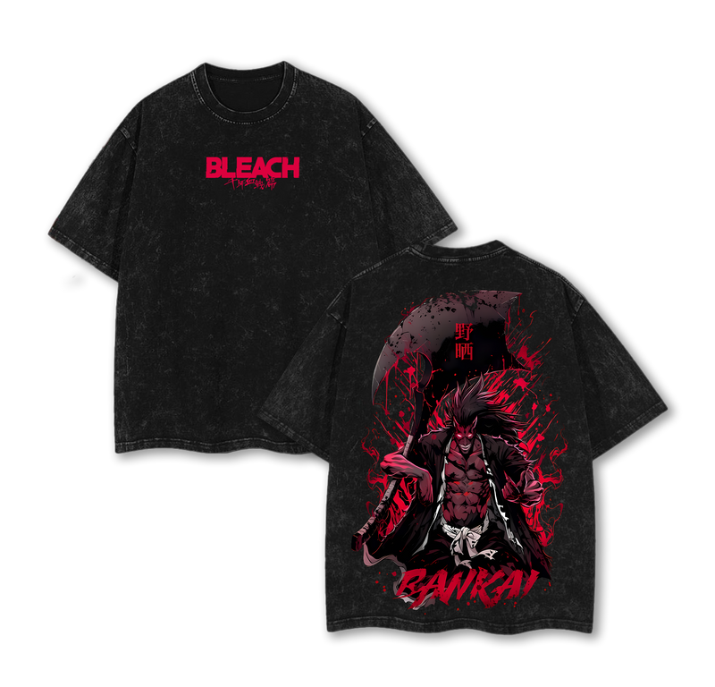 Retro Vintage Limited Kenpachi Zaraki Ver.2 - Bleach Anime Double Printed Washed Tee