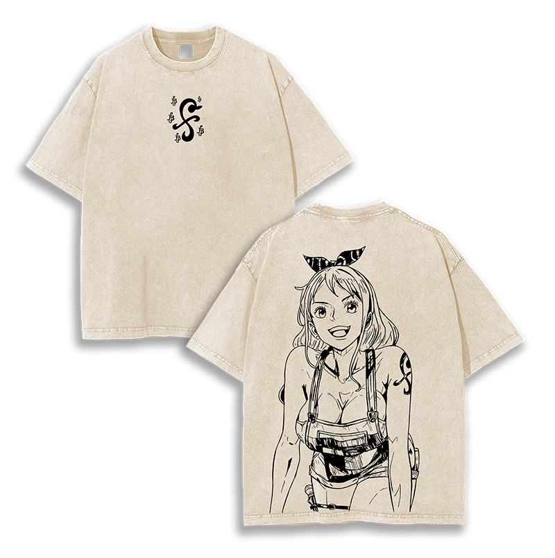 Nami One Piece Anime  Washed T-Shirt