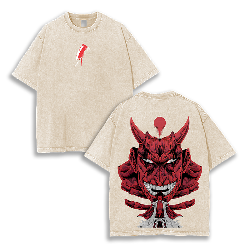 Red Demon Bankai Bleach Washed T-Shirt