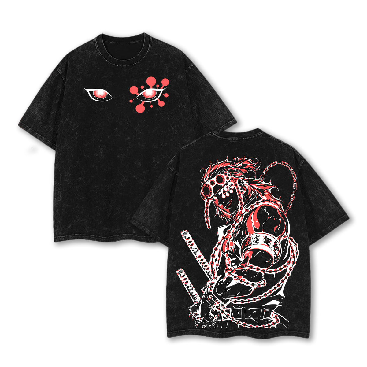 Tengen Uzui Flashy Warrior T-Shirt – Vintage Washed Demon Slayer Sound Hashira Graphic Tee, Anime Art Shirt, Oversized Soft Cotton Streetwear, Unisex Casual Apparel, Gift for Anime Fans