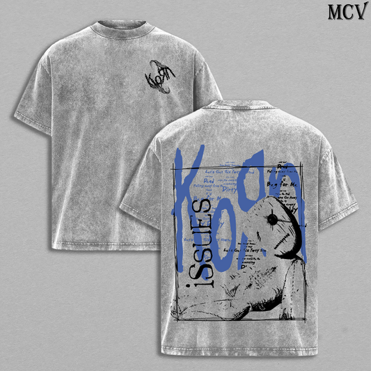 Korn Band Washed Tee, Vintage Rock Graphic T-Shirt, Oversized Streetwear Fashion