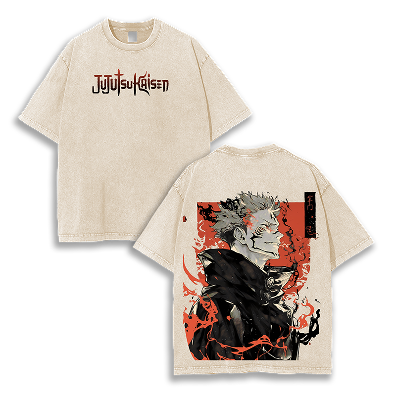 Ryomen Sukuna v2 Jujutsu Kaisen Anime Washed T-Shirt