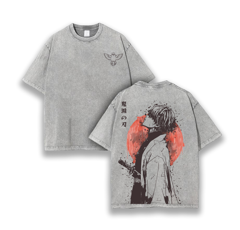 Zenitsu Agatsuma - Demon Slayer: Kimetsu No Yaiba Anime Washed T-Shirt