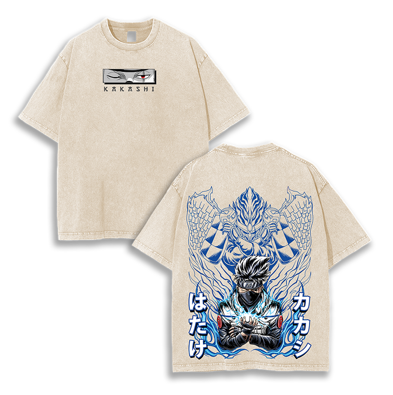 Hatake KaKashi - Naruto  Anime Washed T-Shirt