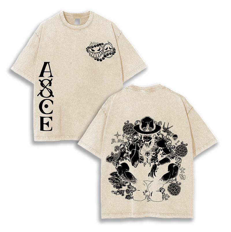 ACE x One Piece Anime  Washed T-Shirt