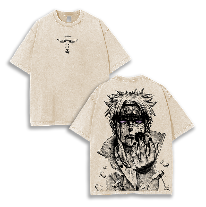 PAIN - Akatsuki  Naruto  Anime Washed T-Shirt
