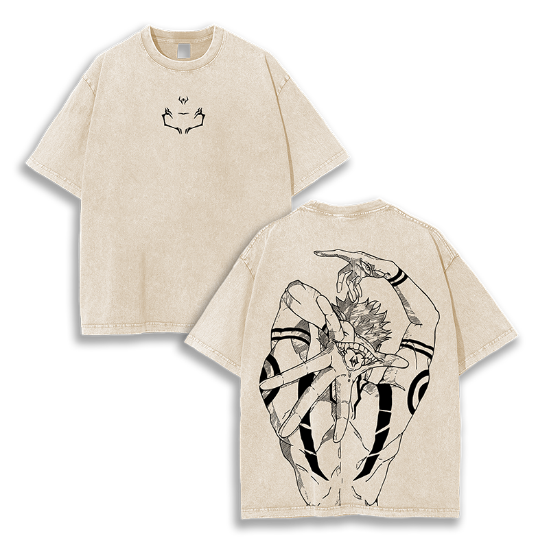 Ryomen Sukuna Jujutsu Kaisen Anime Washed T-Shirt