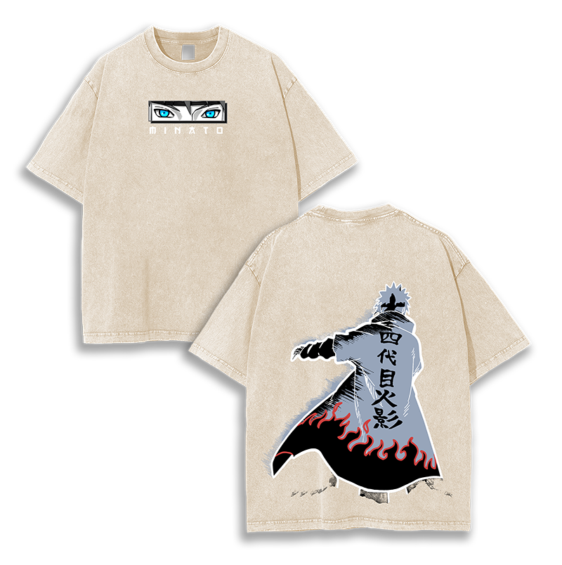 Minato Namikaze Hokage Naruto  Anime Washed T-Shirt