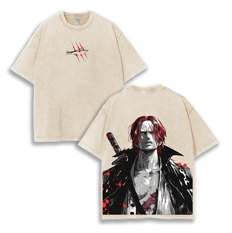Shanks One Piece Anime  Washed T-Shirt