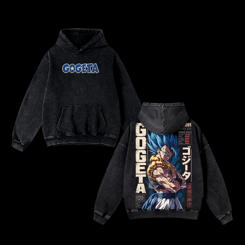Gogetaaaaaa Super Saiyan Blue DBS Vintage Washed T-Shirt - DBZ Anime Graphic Tee Oversized Streetwear Cotton Tshirt Classic Menswear Clothes Apparel Gift for Dbz Fans Men & Women