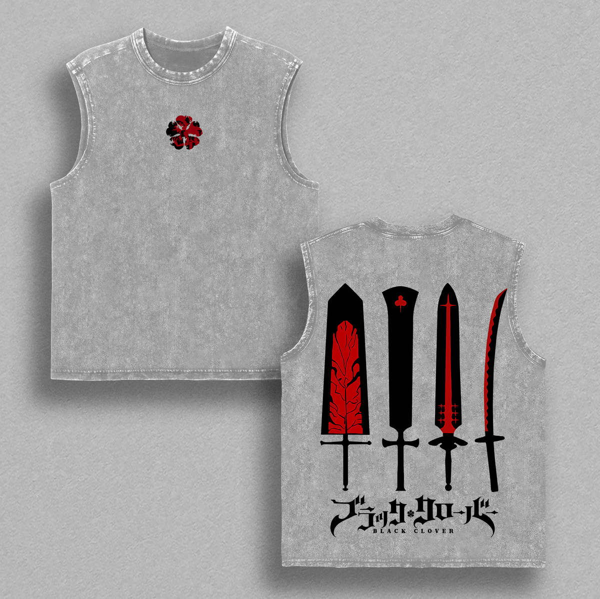 Four Sword Of Demon Asta Black Clover Anime Vintage Washed Tee