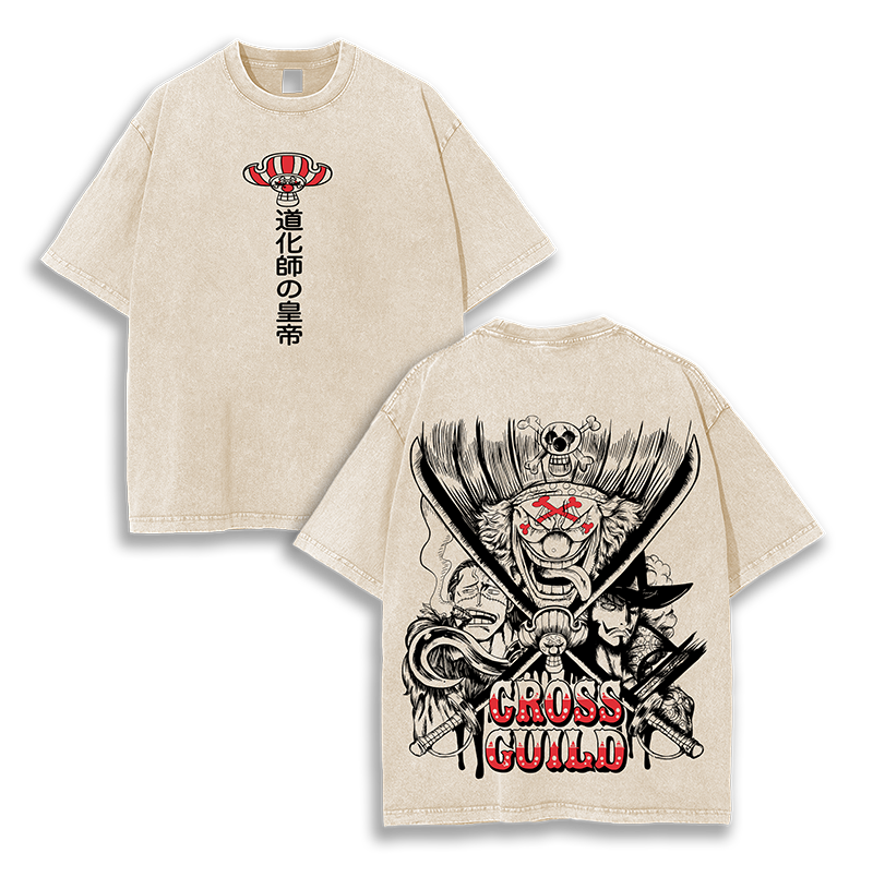 Buggy Mihawk Crocodile – Cross Guild One Piece Anime  Washed T-Shirt