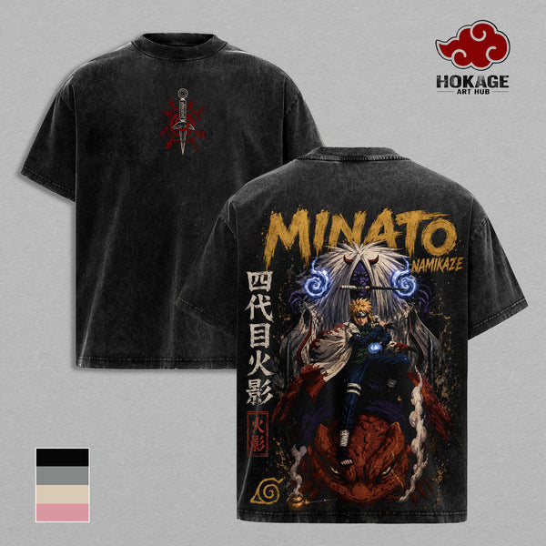 Minato Namikaze NRT Shippuden T-Shirt, Anime Graphic Tee, Vintage Washed Shirt, Oversized Streetwear T-Shirt, Japanese Manga Shirt, Heavyweight Cotton Tee, Unisex Anime Merch, Gift for NRT Fans