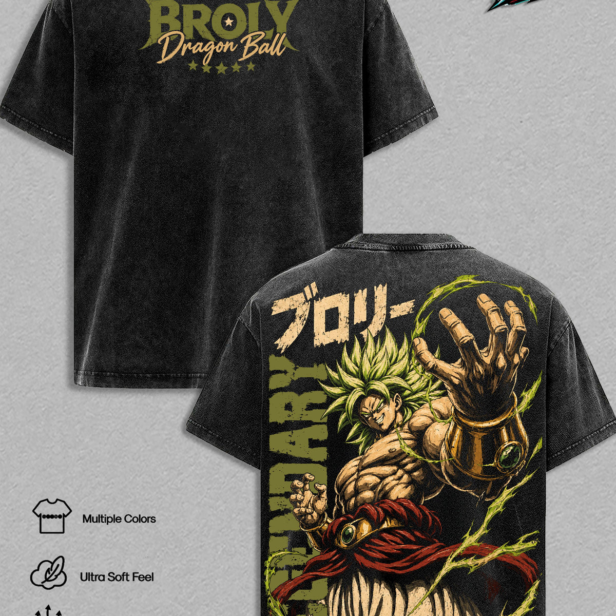Broly Legendary Super ''Saiyan'' Vintage T-Shirt - DBZ Anime Double Printed Vintage Clothes Washed Tee Unisex Oversized Anime Manga Washed Heavyweight Cotton TShirt Gift For DBZ Fans Men & Women