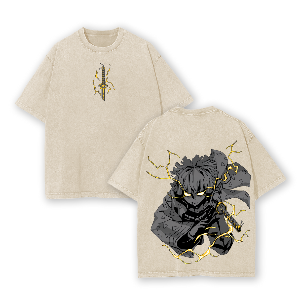 ''Thunder Flash'' Zenitsu Agatsuma - Demon Slayer: Kimetsu No Yaiba Anime Wahed T-Shirt