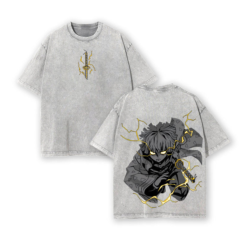 ''Thunder Flash'' Zenitsu Agatsuma - Demon Slayer: Kimetsu No Yaiba Anime Wahed T-Shirt