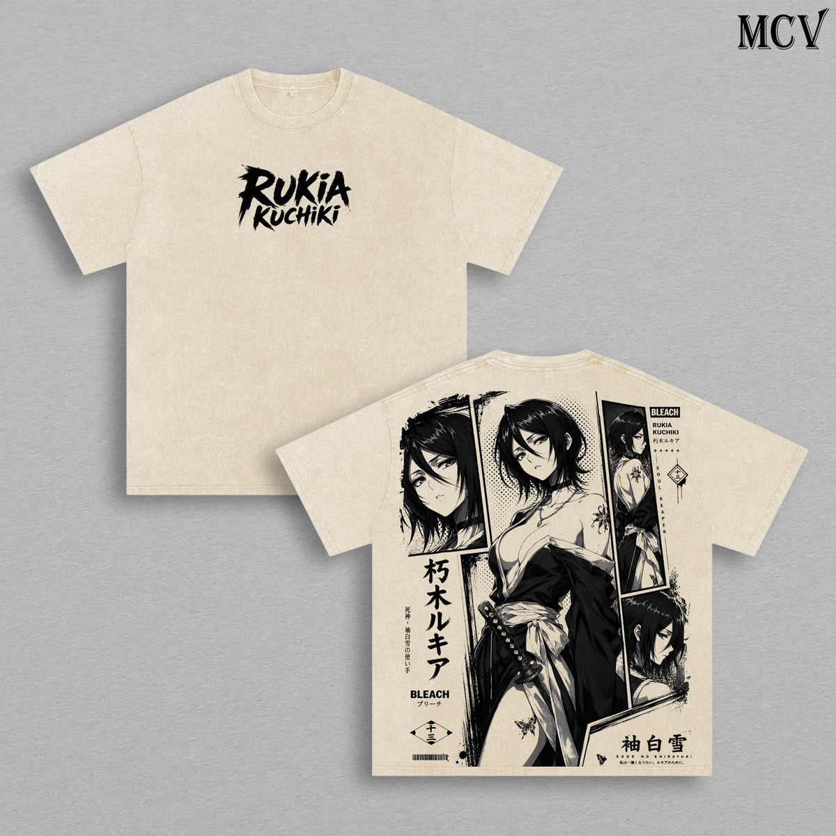 Rukia Kuchiki Bleach Tee – Rukia Kuchiki Vintage Washed T-Shirt | Thousand-Year Blood War | Soul Reaper Anime Manga Graphic Tee | Heavy Cotton Unisex Oversized Streetwear Top