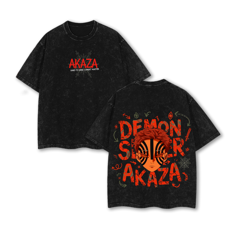 Akaza Hand To Hand T-Shirt, Demon Slayer Anime Tee, Upper Rank Three Graphic Shirt