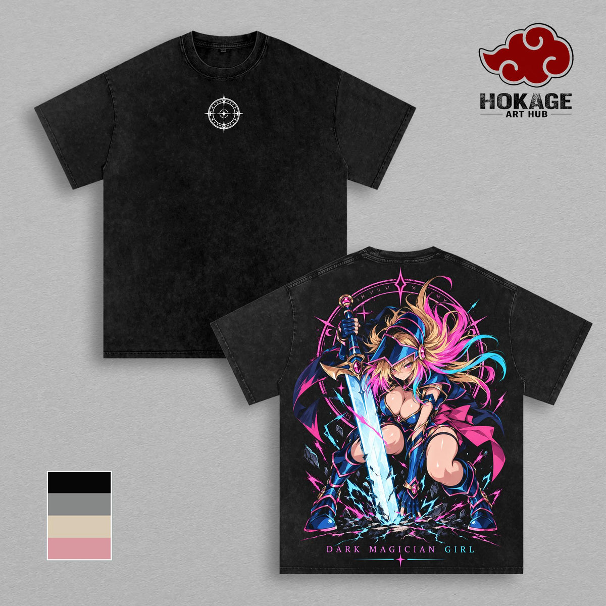Dark Magician Girl Yu-Gi-Oh T-Shirt, Hoodie, Sweatshirt & Tank Top, Anime Graphic Tee, Vintage Washed Heavy Cotton Unisex Oversized Manga Streetwear