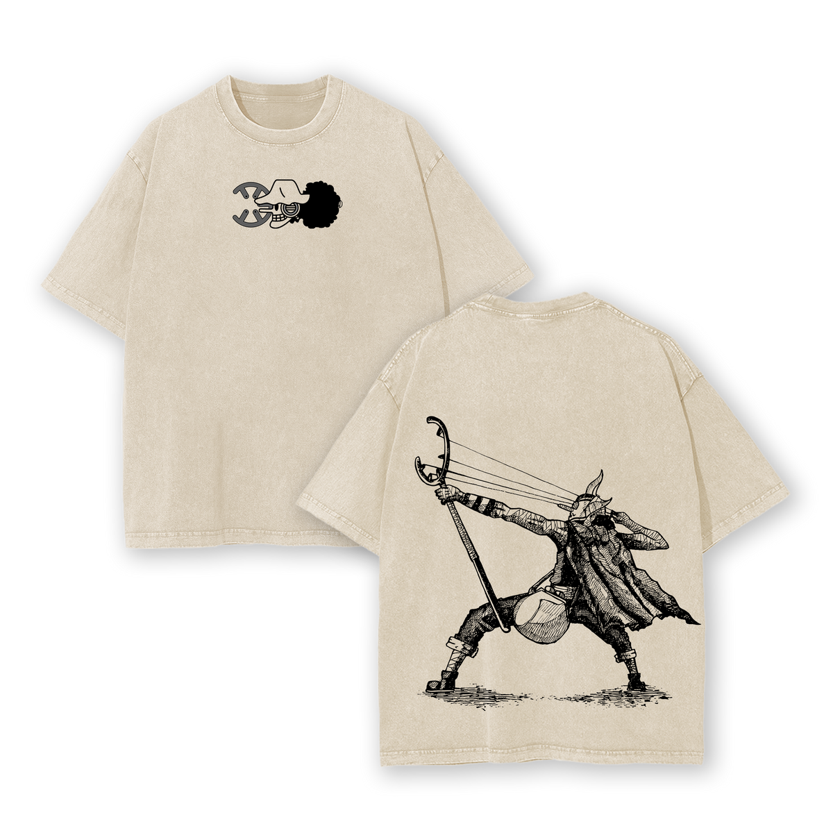 Usopp "Sogeking" - One Piece Anime Double Printed Vintage Washed Tee