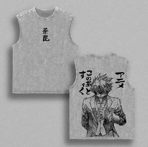 Dabi (Touya Todoroki) - Quirk : Blueflame x My Hero Academia Anime Vintage T-Shirt Washed Oversized Streetwear, BNHA Villain Graphic Shirt, Japanese Manga Apparel