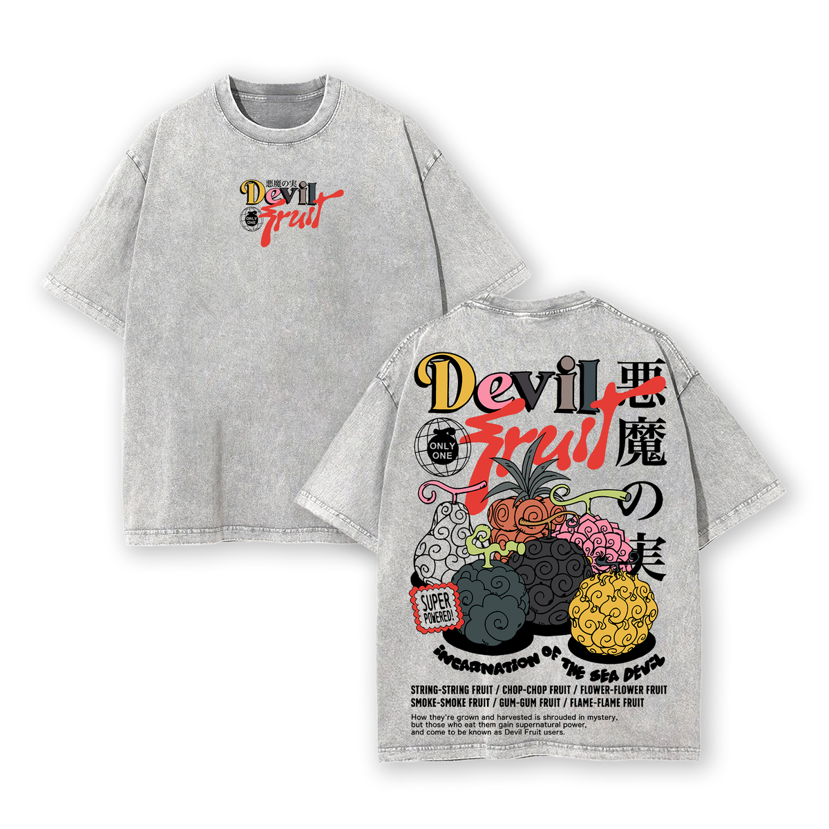 DEVIL FRUIT V.1 One Piece Washed Tee