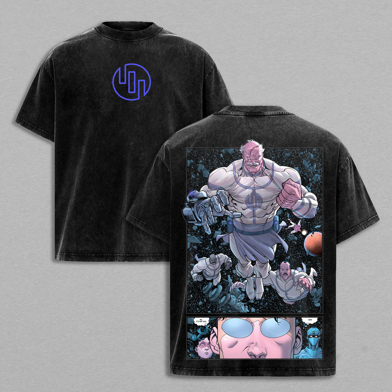 Retro Limited Invincible Viltrumite Movie Graphic Tee, Mark Grayson Omni Man Conquest Cotton Shirt, Unisex Oversized Tshirt Menswear Top
