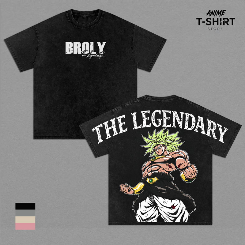 Broly - The Legendary Super Saiyan Graphic Tee, Vintage Washed Anime Shirt, Unisex Streetwear, Gift for DBZ Fans