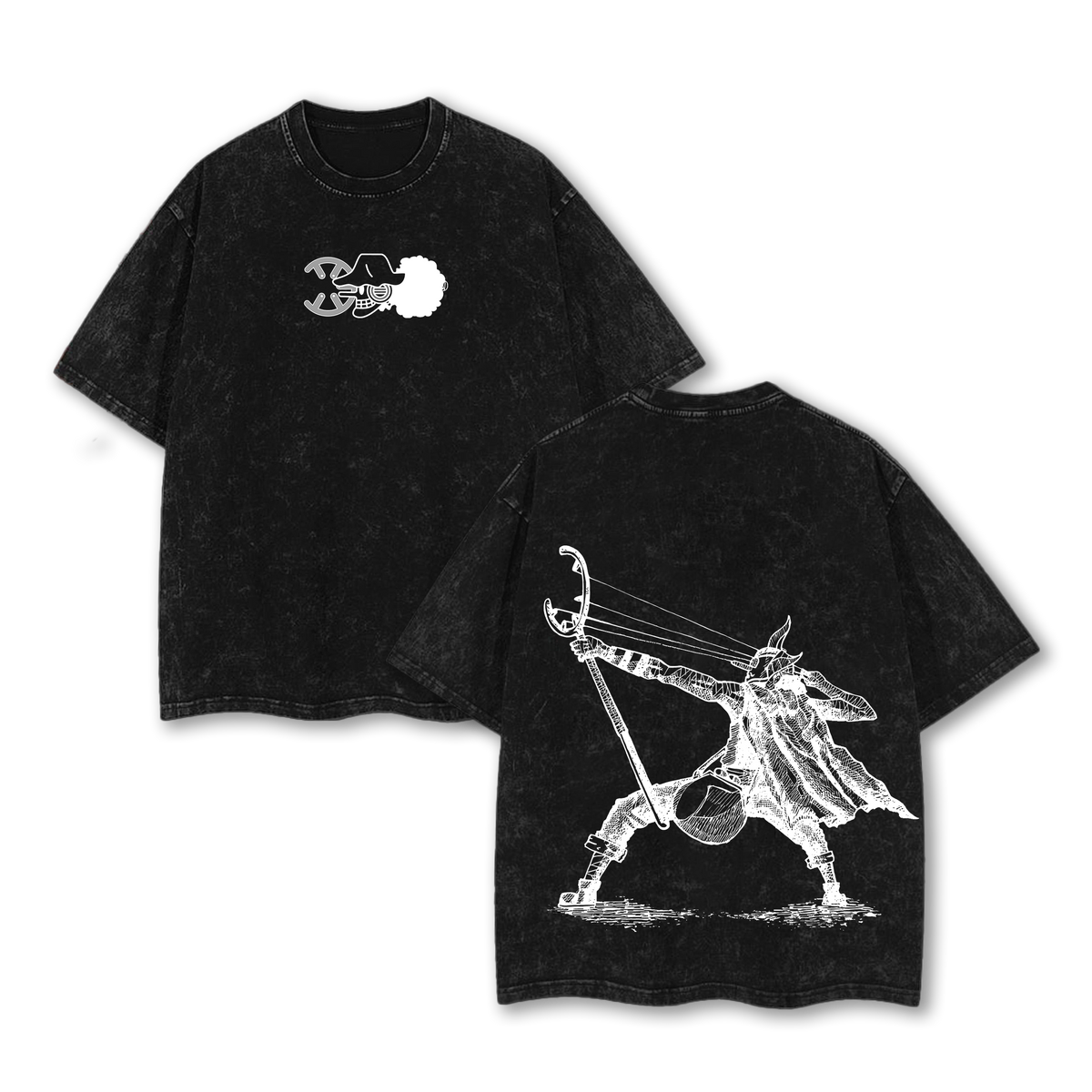 Usopp "Sogeking" - One Piece Anime Double Printed Vintage Washed Tee