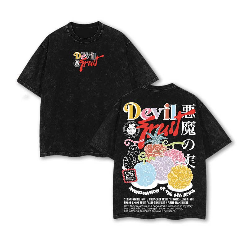 DEVIL FRUIT V.1 One Piece Washed Tee