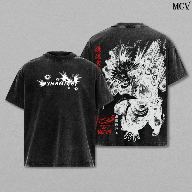 Katsuki Bakugo T-Shirt, My Hero Academia Anime Tee, Explosion Hero Vintage Washed Tee