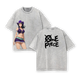 Nico Robin x One Piece Anime Double Printed Vintage Washed Tee Unisex Oversize Heavyweight Cotton T-shirt