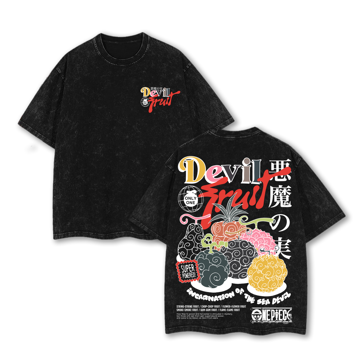 Devil Fruit V.2 One Piece Washed Tee
