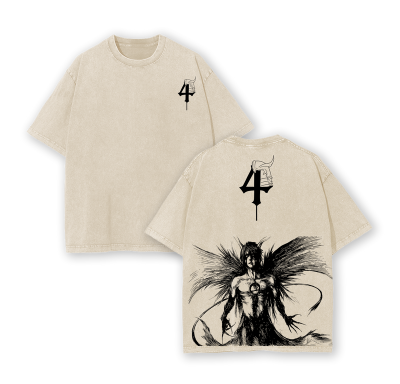 Ulquiorra Cifer x Bleach Anime Double Printed Vintage Washed Tee