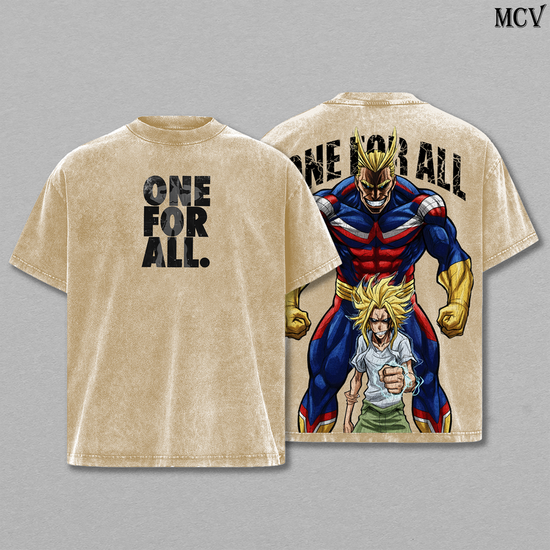All Might T-Shirt, My Hero Academia Anime Tee, Symbol of Peace Vintage Washed Tee