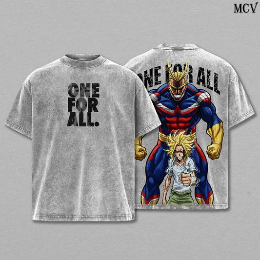 All Might T-Shirt, My Hero Academia Anime Tee, Symbol of Peace Vintage Washed Tee