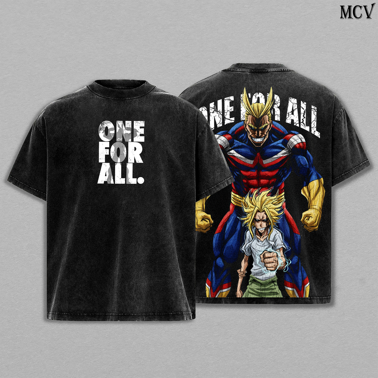 All Might T-Shirt, My Hero Academia Anime Tee, Symbol of Peace Vintage Washed Tee