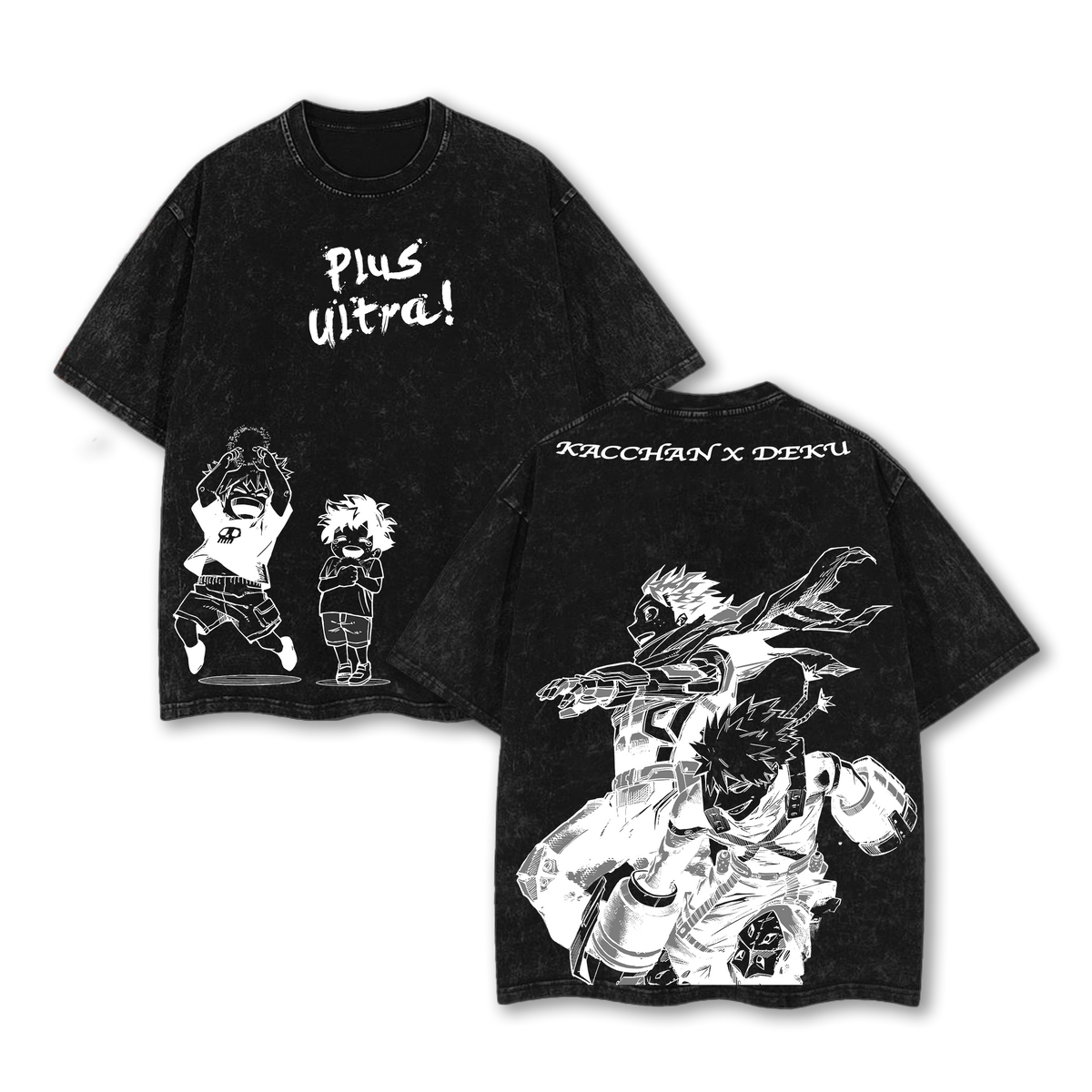 Bakugo x Deku - My Hero Academia Vintage Wash Oversized T-Shirt
