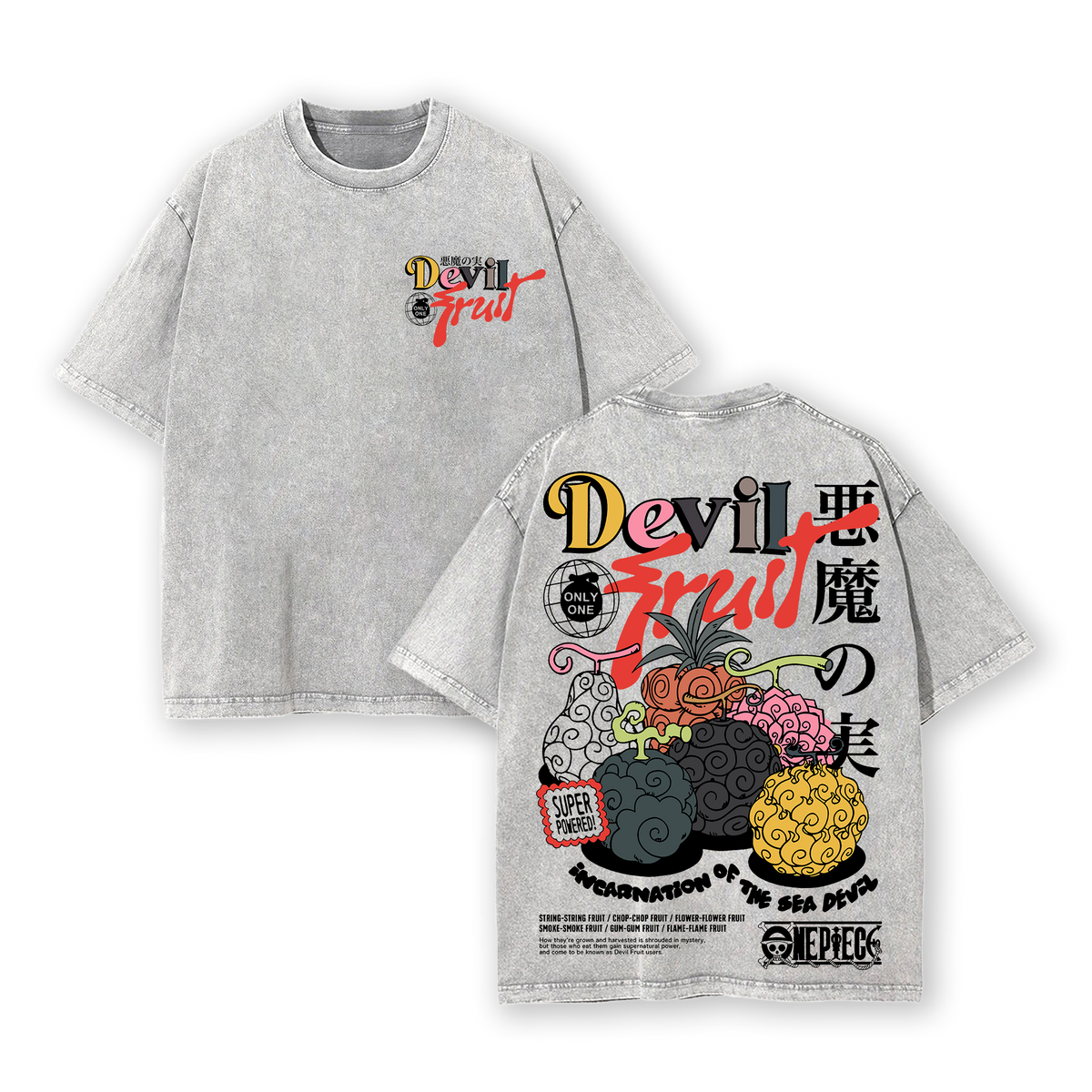 Devil Fruit V.2 One Piece Washed Tee