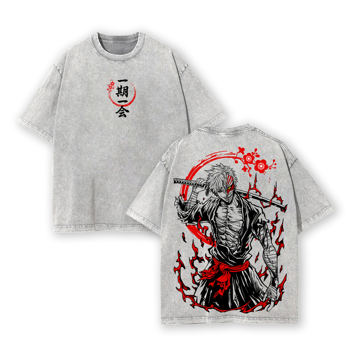 Ichigo Kurosaki Bankai T-shirt - Bleach Anime Vintage Washed Graphic Tee