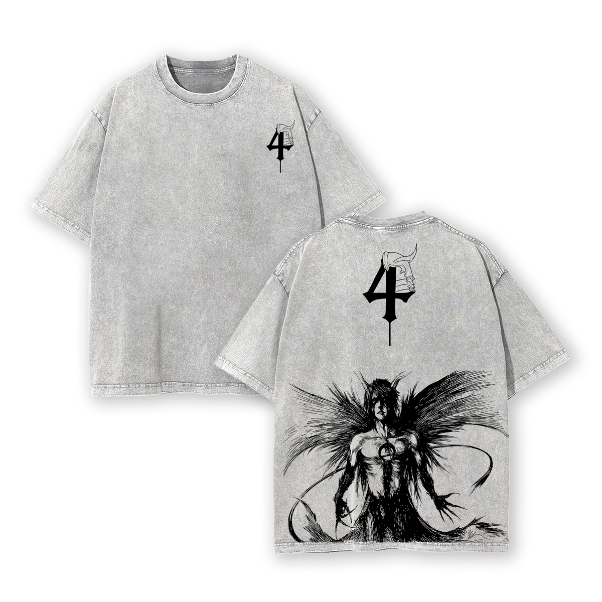 Ulquiorra Cifer x Bleach Anime Double Printed Vintage Washed Tee