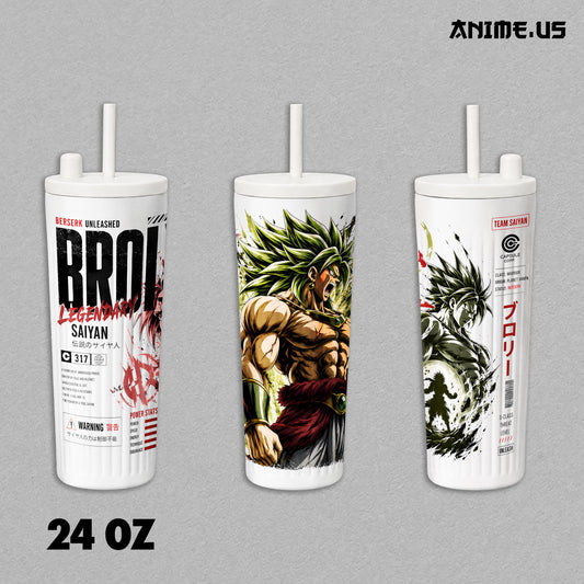 Insulated Tumbler Broly Legendary Super Saiyan Berserk DBZ Anime Stainless Steel 17oz 24oz 30oz Double Wall Vacuum Travel Coffee Mug Hot Cold Drink Cup Anime Gift for Saiyan Fans