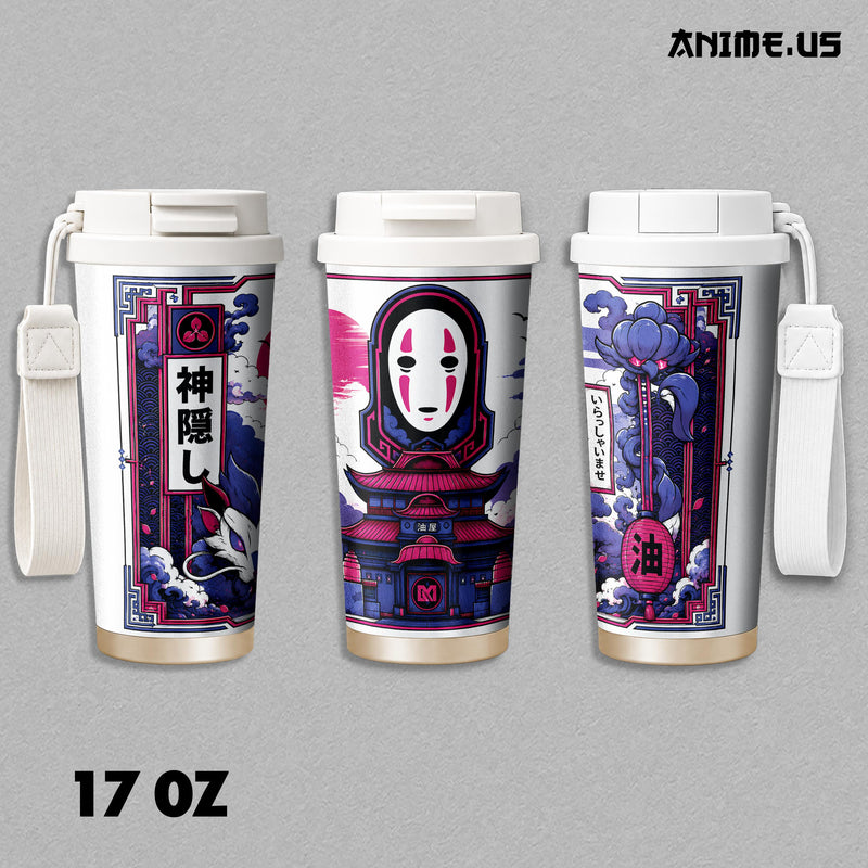 Insulated Tumbler No Face Kaonashi Spirited Away Anime Vacuum Insulated Stainless Steel 17oz 24oz 30oz Travel Coffee Mug Double Wall Thermal Drink Cup Hot Cold Beverage Anime Gift for Fans