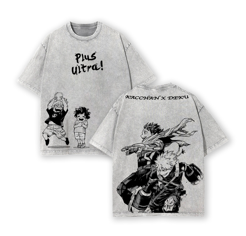 Bakugo x Deku - My Hero Academia Vintage Wash Oversized T-Shirt
