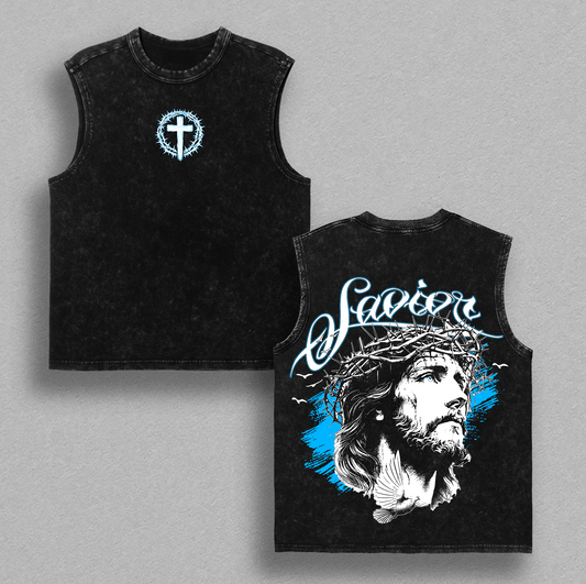 Savior Jesus Christ Vintage Washed T-Shirt / Sweatshirt / Hoodie Christian Streetwear Tee | Cross & Dove Graphic Heavy Cotton Shirt | Faith Over Fear Apparel Gift