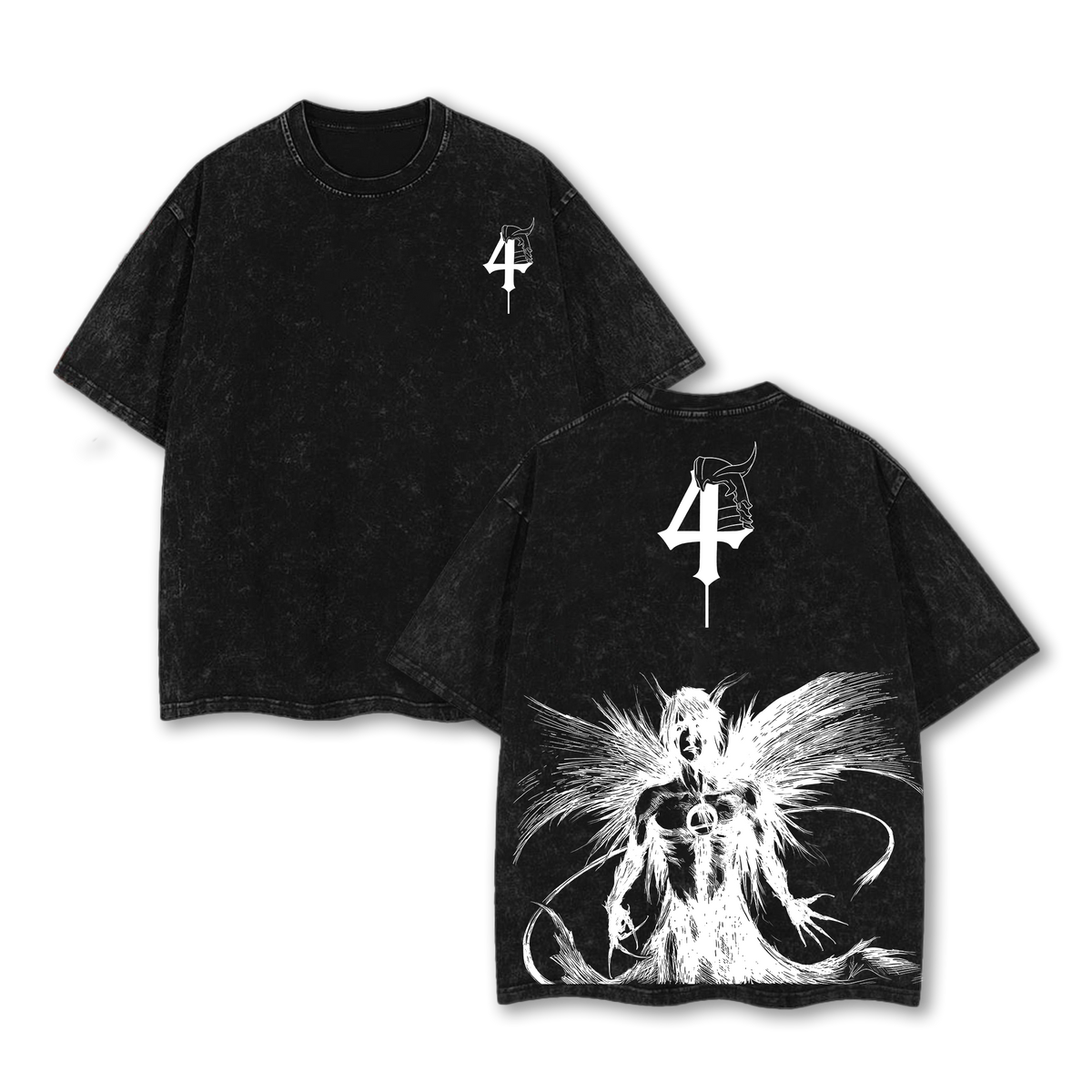 Ulquiorra Cifer x Bleach Anime Double Printed Vintage Washed Tee