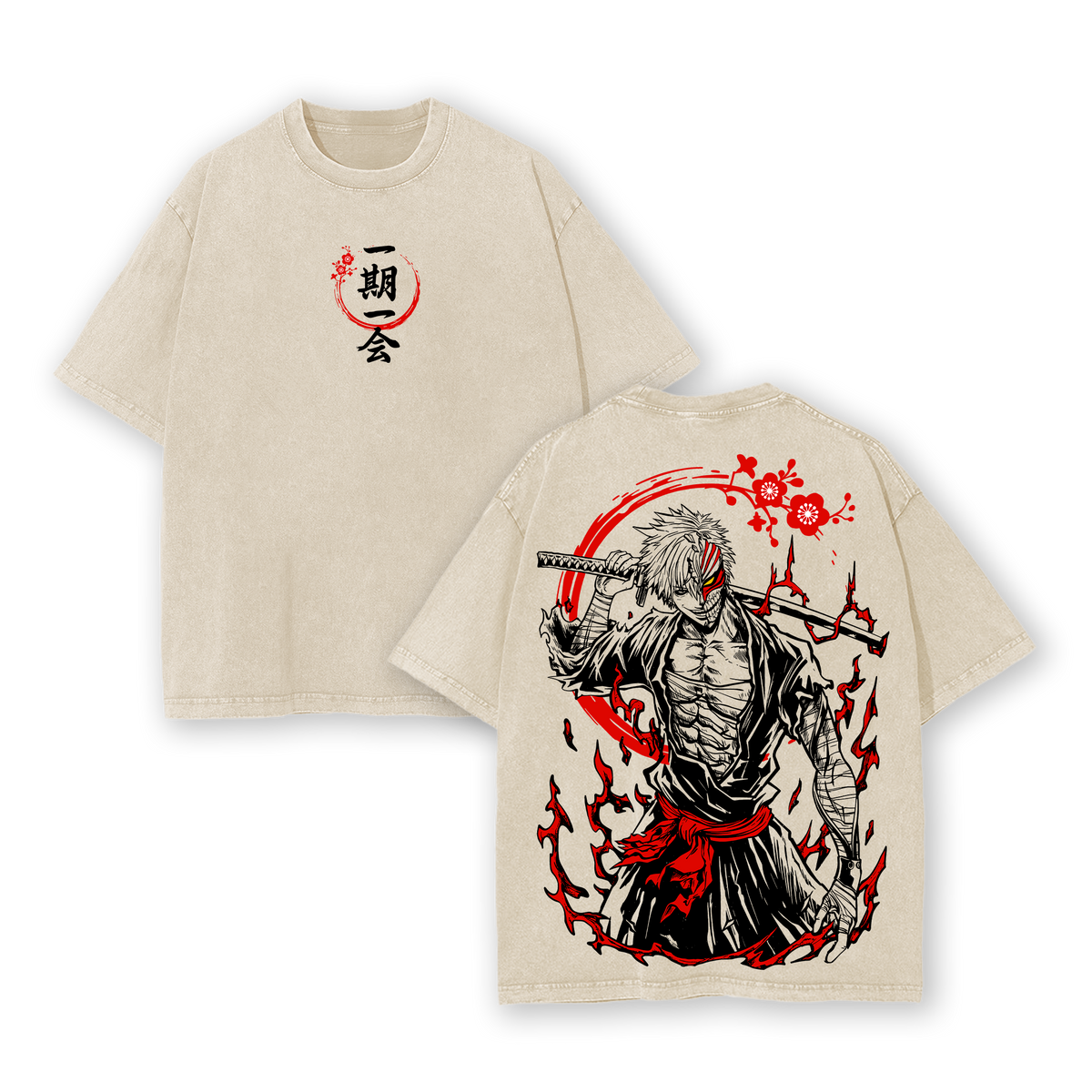 Ichigo Kurosaki Bankai T-shirt - Bleach Anime Vintage Washed Graphic Tee