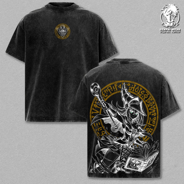 Dark Magician Girl T-Shirt – Vintage Washed Oversize Anime Graphic Tee, Heavy Cotton Shirt, Retro Manga Streetwear, Unisex Casual Wear, Anime Merch, Gift for Anime Fans