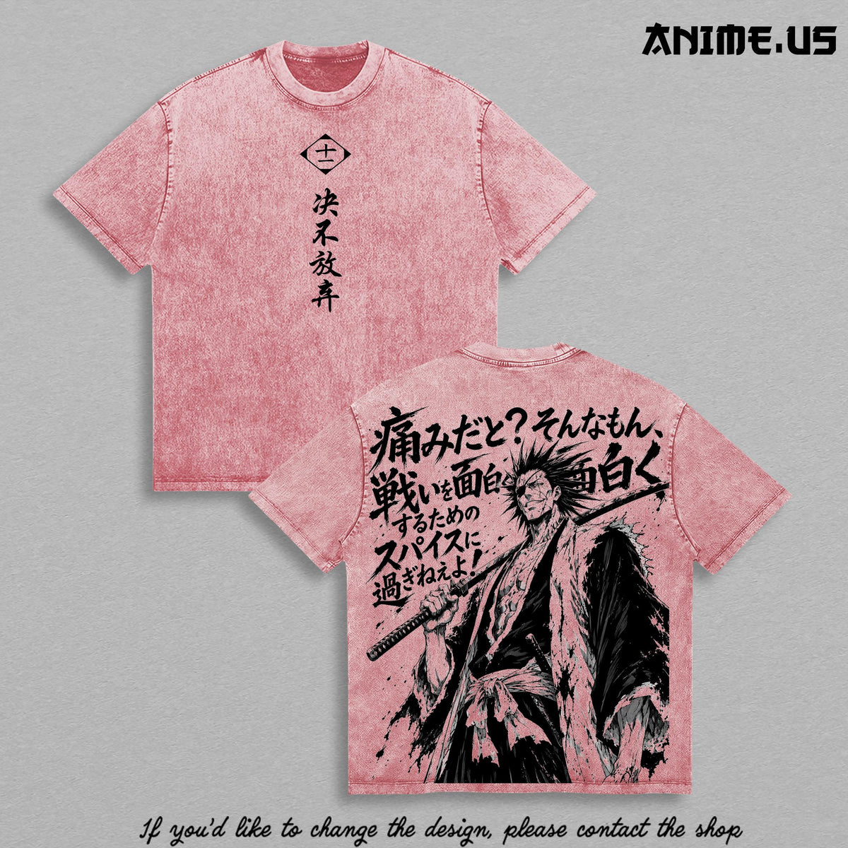 Kenpachi Zaraki Thousand-Year Blood War Bleach Captain Shirt Vintage Washed Anime Tee Soul Reaper Captain Graphic Shirt