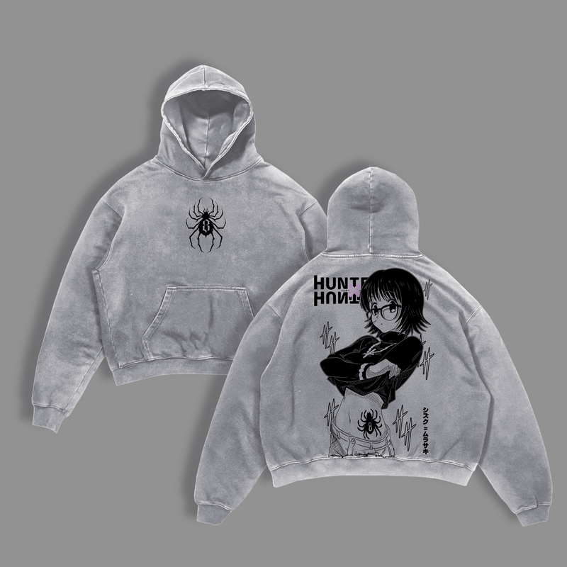 Hunter x Hunter Shizuku Murasaki Tee | Phantom Troupe Spider #8 Shirt | Vintage Washed Oversized Anime T-Shirt | Manga Streetwear Graphic Top | HxH Aesthetic Tee